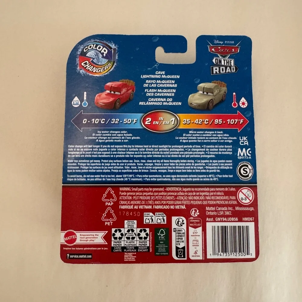 Mattel Disney Pixar Cars On The Road Cave Lightning McQueen Color Changers HMD67